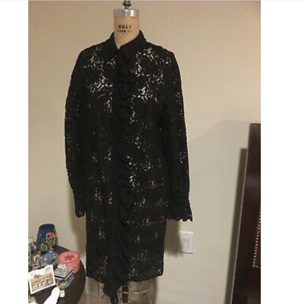 ZARA DRESS NEW BLACL LACE DRESS BUTTON DOWN